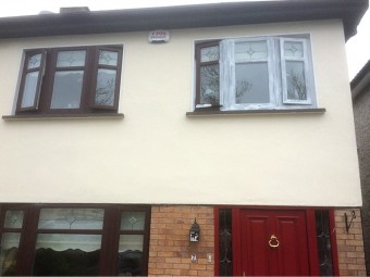 BeforePainting the outside of PVC windows on a Dublin home by Abhaile Decorators, Ireland