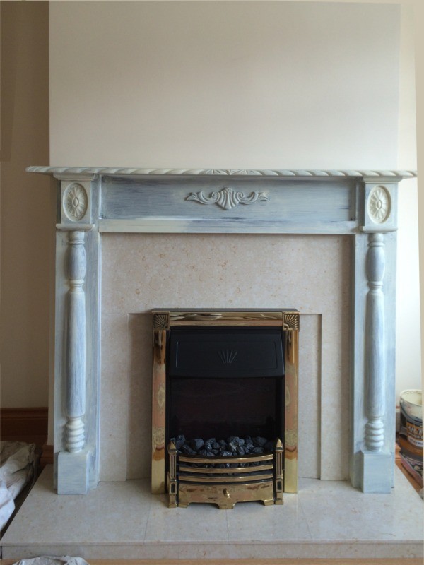During Fireplace painting in a Dublin Home by Abhaile Decorators, Ireland