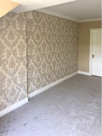 Wallpapering  and painting of a sitting room in a Dublin home by Abhaile Decorators, Ireland