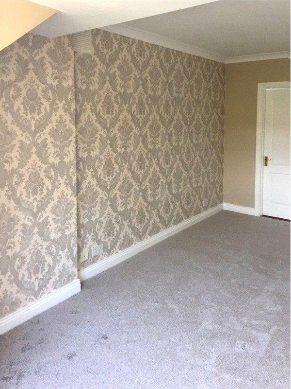 Wallpapering  and painting of a sitting room in a Dublin home by Abhaile Decorators, Ireland