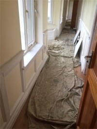 Preparation for the painting of a hallway in Dublin - Quality home decoration by Abhaile Decorators, Ireland