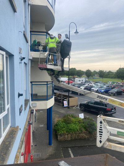 Outside painting of a Dublin Apartment Block by Abhaile Decorators, Painting and Decorating Contractors, Ireland