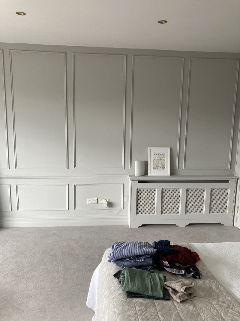 Bedroom painting with panels  by  Abhaile Decorators, Dublin, Ireland