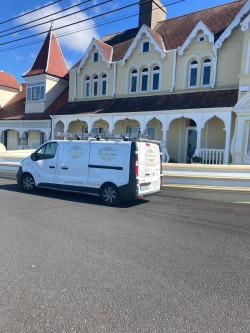 Van of  Robery Hanvey Decorators outside Beshoff Family Home, Howth, Dublin after decoration by Abhaile Decorators, Dublin, Ireland