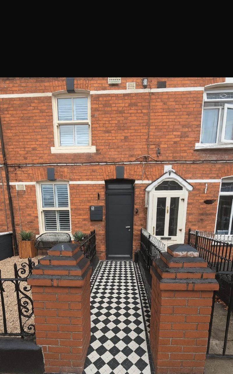Black painted Outside door - Home painting and decorating by Abhaile Decorators, Dublin,  Ireland