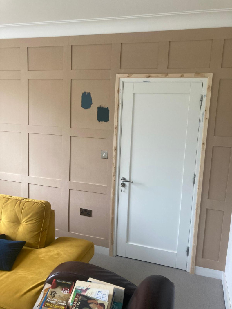 Before panel painting in Dublin sitting room by Abhaile Decorators, Dublin,  Ireland