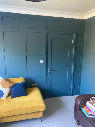 Dublin sitting room including wall panels - painting by Abhaile Decorators, Dublin,  Ireland