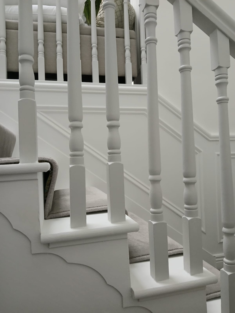 Stairs and Railings Painting in a Dublin Home by Abhaile Decorators, Ireland
